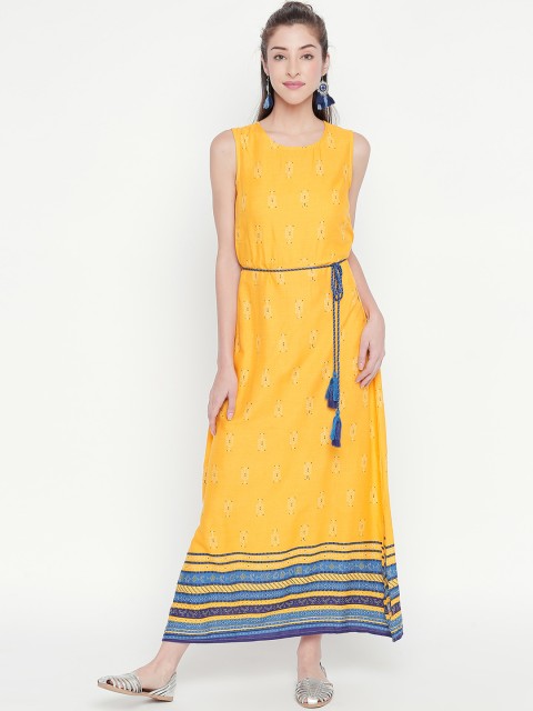 

AKKRITI BY PANTALOONS Women Yellow A-Line Dress
