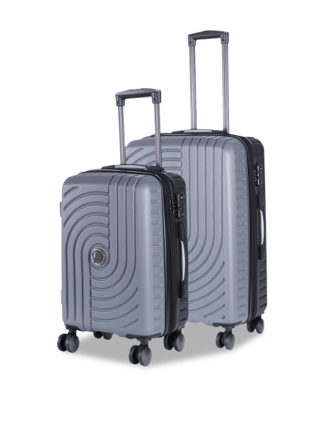 

IT Luggage Unisex Set of 2 Black & Grey Textured Hard-Sided Trolley Bags