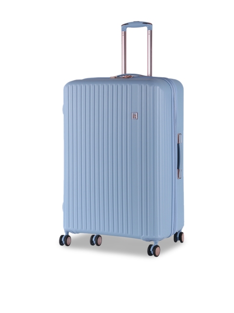 

IT luggage Blue Textured Hard-Side Large Trolley Bag