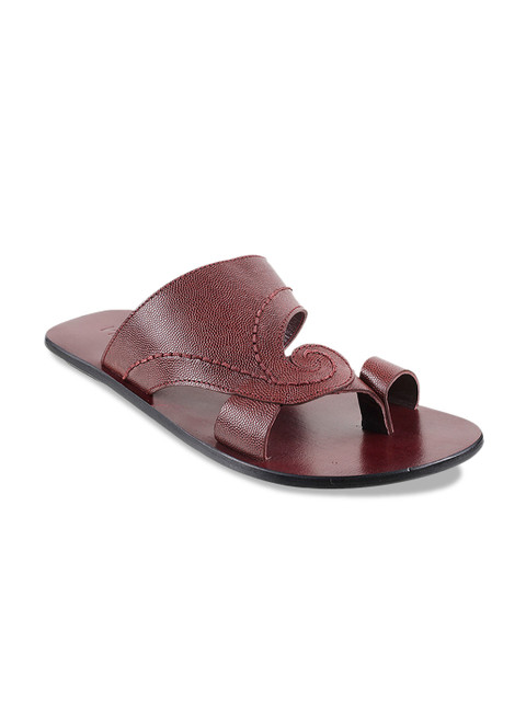 

Metro Men Maroon Leather Comfort Sandals