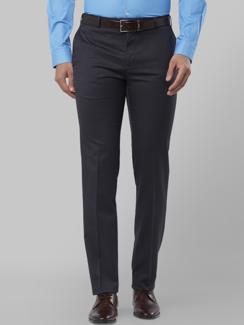 

Raymond Men Blue Regular Fit Solid Formal Trousers