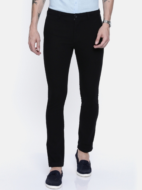 

Breakbounce Men Black Slim Fit Solid Regular Trousers