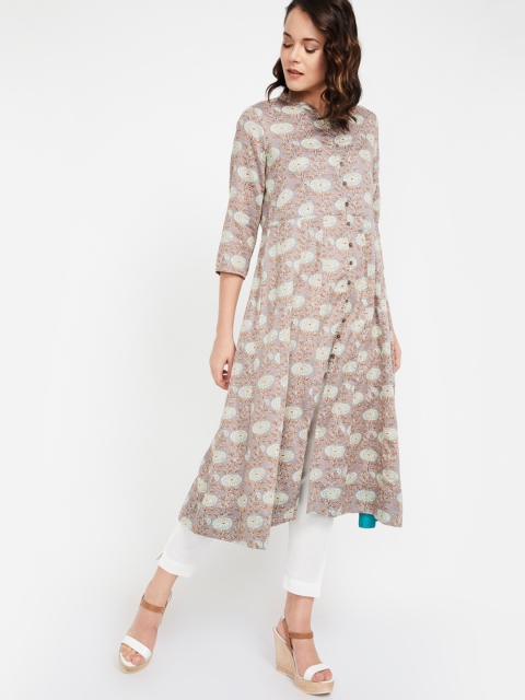 

Melange by Lifestyle Women Grey Printed A-Line Kurta