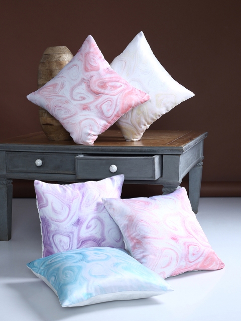 

Alina decor Multicoloured Set of 5 Abstract Square Cushion Covers, Multi