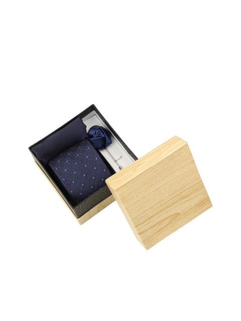

Alvaro Castagnino Men Navy Blue & Silver-Toned Accessory Gift Set