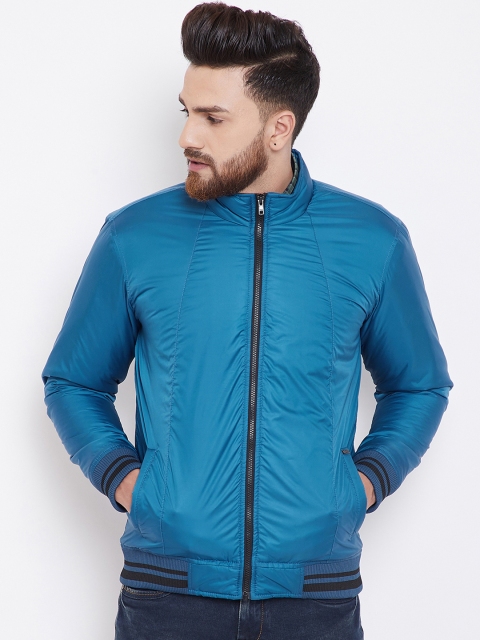 

Canary London Men Blue Solid Lightweight Bomber Jacket
