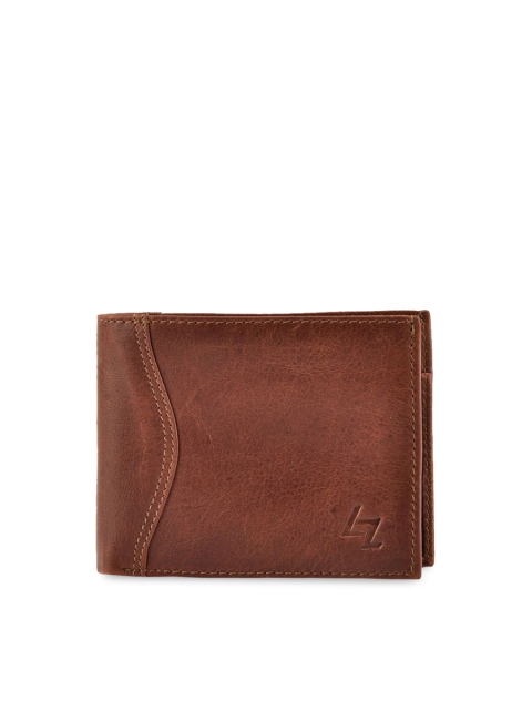 

Leather Zentrum Men Tan Brown Solid Leather Two Fold Wallet