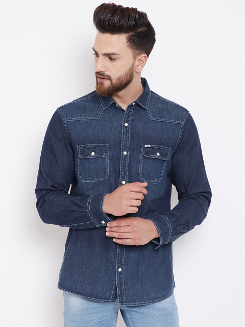 

Canary London Men Navy Blue Slim Fit Solid Casual Shirt