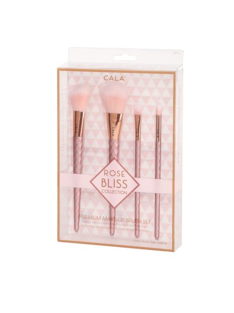 

Cala Women Set of 4 Makeup Brushes, Pink