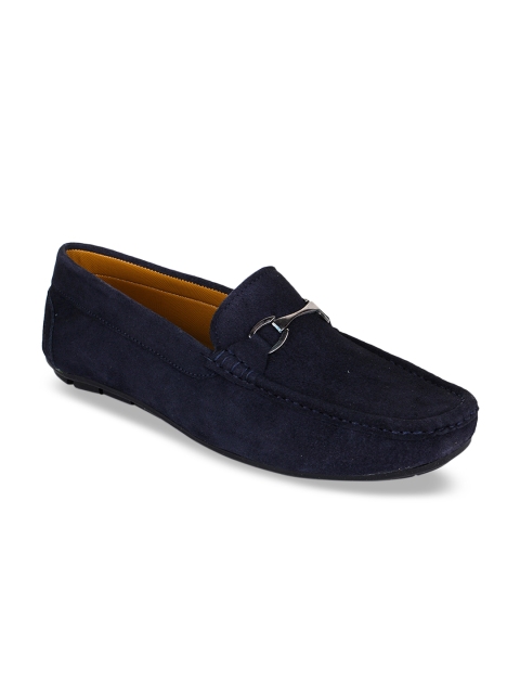 

Bruno Manetti Men Blue Suede Horsebit Loafers