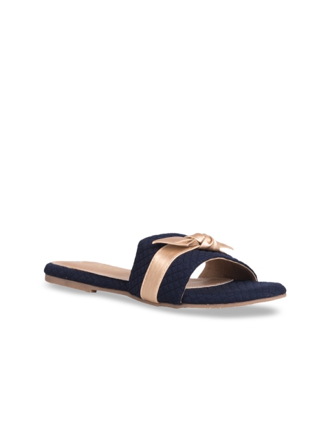 

Kraft Cellar Women Navy Blue Colourblocked Open Toe Flats