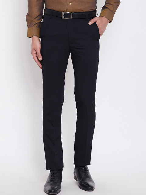 

Canary London Men Black Smart Slim Fit Solid Regular Trousers