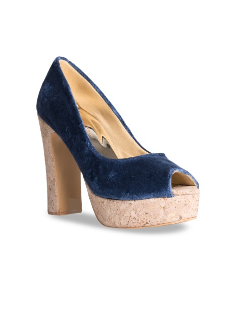 

Kraft Cellar Women Blue & Beige Solid Peep Toes