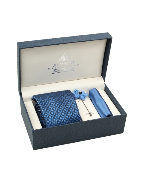 

Alvaro Castagnino Men Teal Blue Accessory Gift Set, Turquoise blue