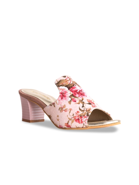 Kraft Cellar Women Pink Printed Peep Toes