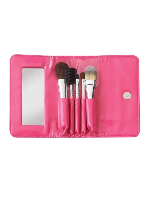

Cala Women Set of 5 Makeup Brushes with Case, Pink