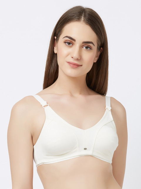 

Soie Off-White Solid Non-Wired Non Padded Everyday Bra CB