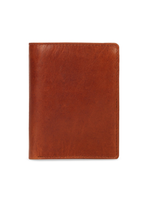 

Leather Zentrum Men Tan Red Solid Leather Two Fold Wallet