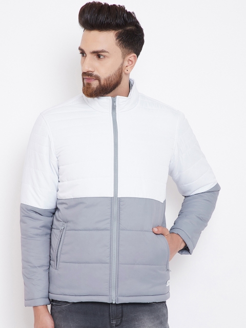 

Canary London Men White Colourblocked Lightweight Jacket