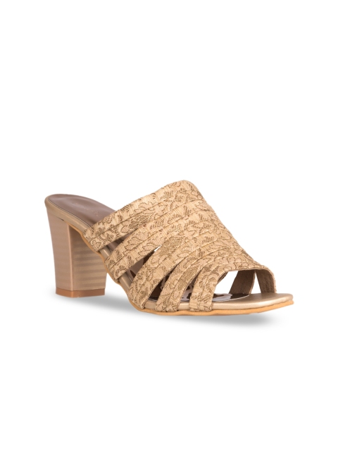 

Kraft Cellar Women Gold-Toned Woven Design Mules