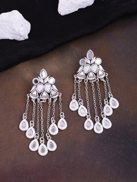 

Studio Voylla Silver-Plated Classic Drop Earrings