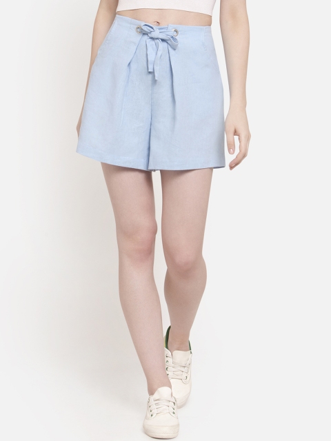 

Martini Women Blue Solid Regular Fit Regular Shorts