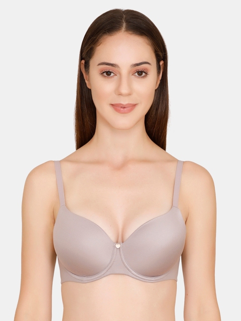 

Zivame Grey Solid Underwired Lightly Padded T-shirt Bra ZI1403COREEPURP