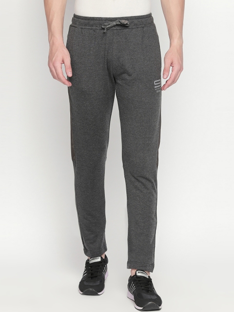 

Beevee Men Grey Melange Solid Straight-Fit Track Pants