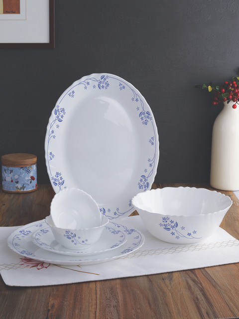 

Cello White & Blue 21-Pieces Printed Ceramic Dinner Set