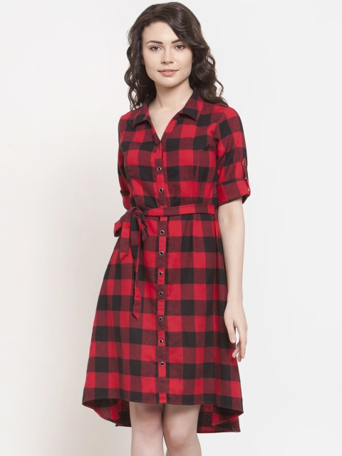 

Martini Women Red & Black Shirt Dress