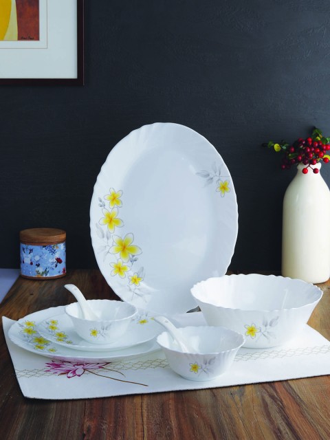 

Cello White & Yellow 33-Pieces Printed Ceramic Dinner Set