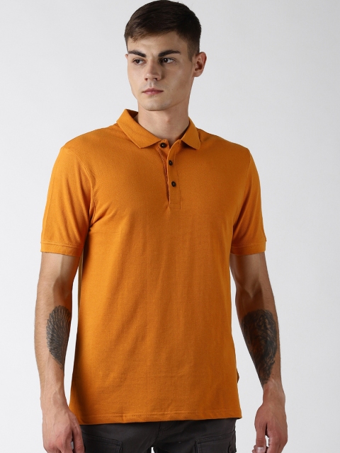 

Blue Saint Men Yellow Solid Polo Collar T-shirt