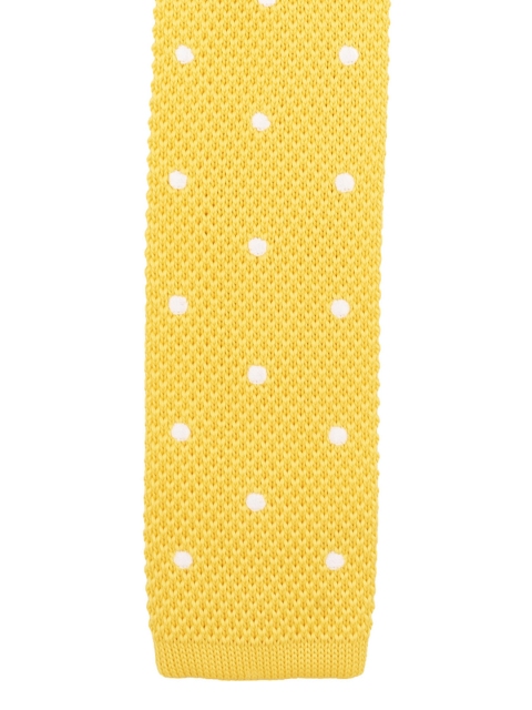 

The Tie Hub Yellow & White Woven Design Skinny Tie