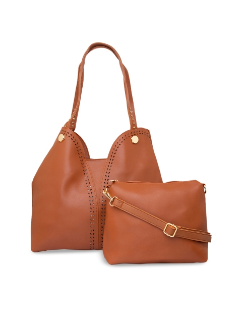 

Satchel Bags Tan Brown Embellished Shoulder Bag