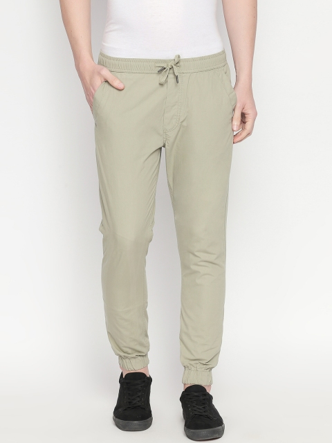 

Urban Ranger by pantaloons Men Olive Green Regular Fit Solid Joggers