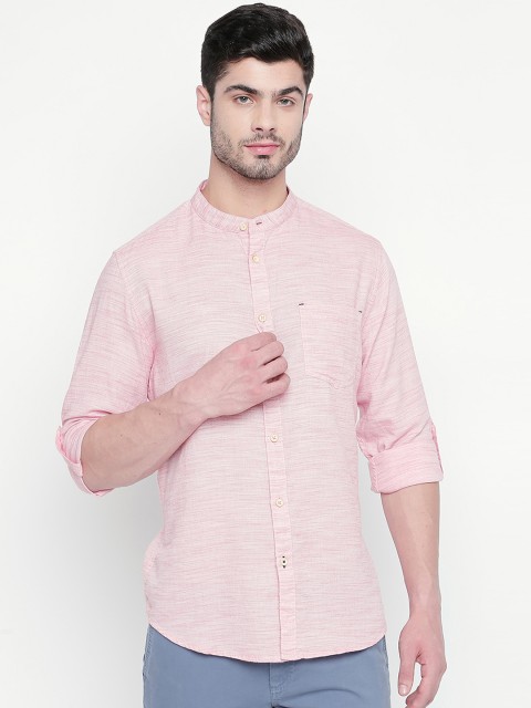 

Urban Ranger by pantaloons Men Pink Slim Fit Solid Casual Shirt
