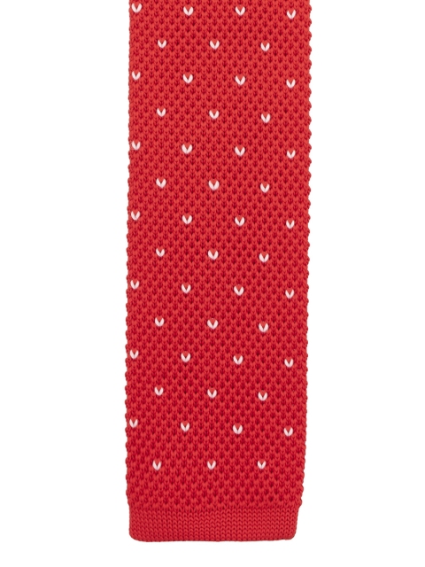 

The Tie Hub Red & White Woven Design Skinny Tie