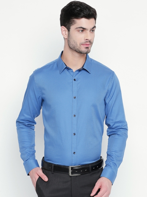 

RICHARD PARKER by Pantaloons Men Blue Slim Fit Solid Party Shirt