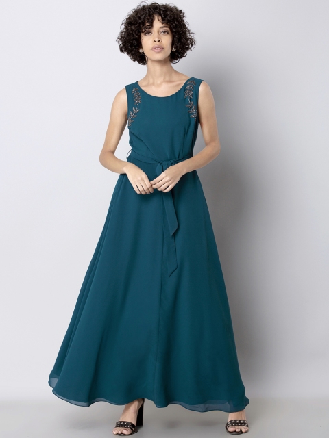 

FabAlley Women Teal Maxi Dress