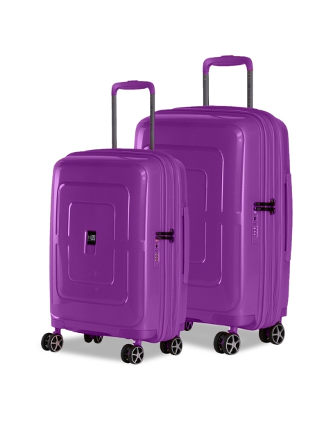 

Nasher Miles Set of 2 Purple Solid Amsterdam Hard-Sided Trolley Suitcases
