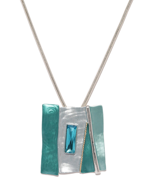 

Blisscovered Blue & Silver-Toned Necklace