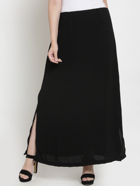 

DUDITI Women Black Solid A-Line Maxi Skirt