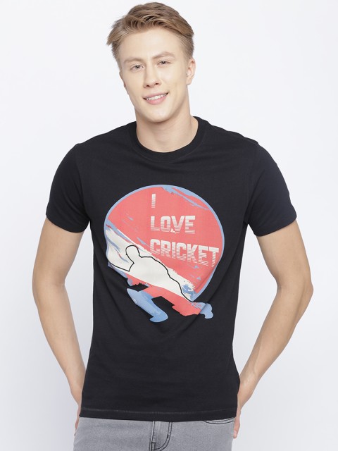 

Newport Men Black Printed Round Neck T-shirt