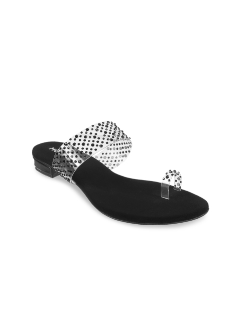 

Mochi Women Black & Black Solid Sandals