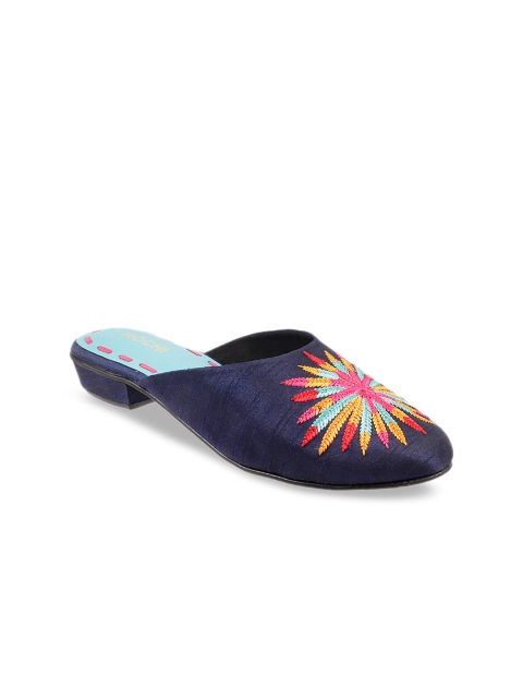

Mochi Women Blue Woven Design Mules