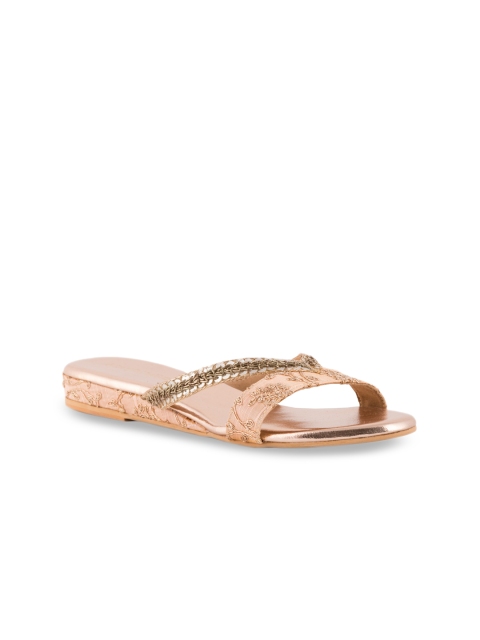 

Kraft Cellar Women Peach-Coloured & Gold-Toned Solid Heels