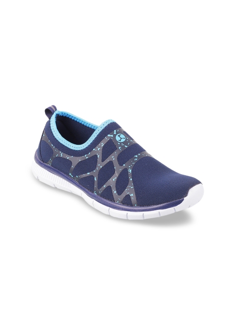 

Mochi Women Blue Textured Slip-On Sneakers