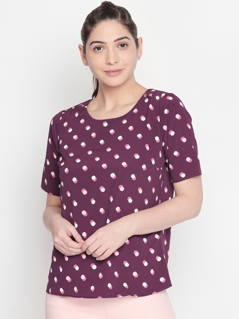 

Annabelle by Pantaloons Women Purple & White Printed Top