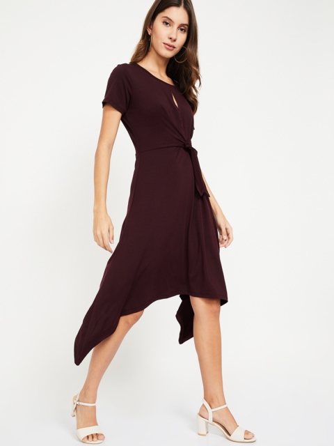 

CODE by Lifestyle Women Burgundy Fit and Flare Dress
