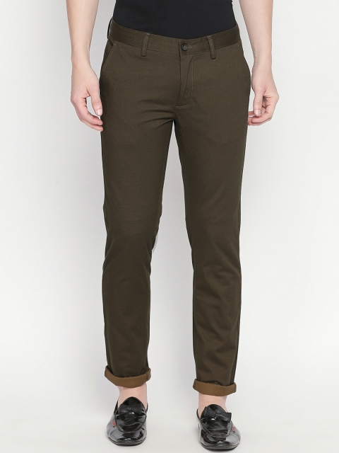 

Basics Men Green Tapered Fit Solid Regular Trousers